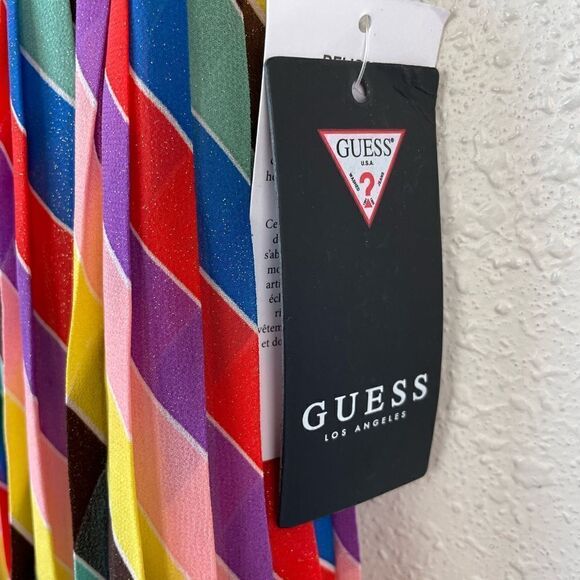 NWT Guess Rainbow Pleated Nazarene Skirt Size 29 - Picture 5 of 9